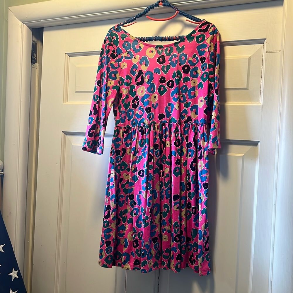 Lilly Pulitzer mini Evelyn  girls Large 8-10 pink sun kissed paws print dress